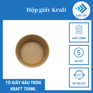 TÔ GIẤY NÂU TRÒN KRAFT 750ML