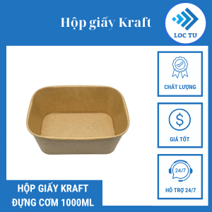 Hộp giấy Kraft chữ nhật 1000ml