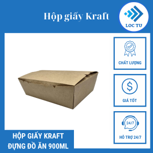 HỘP GIẤY KRAFT ĐỰNG ĐỒ ĂN 900ML