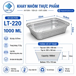 Khay giấy bạc 1000ml