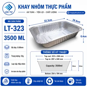 Khay giấy bạc 3500ml