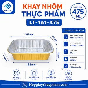 Khay nhôm chữ nhật 475ml