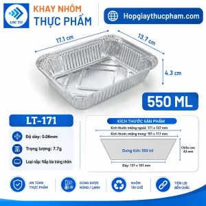Khay giấy bạc 550ml