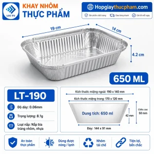 Khay giấy bạc 650ml