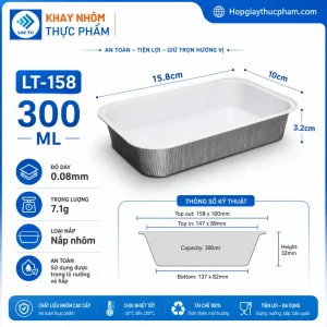 Khay giấy bạc đựng cơm hàng không
