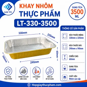 Khay nhôm chữ nhật 3500ml