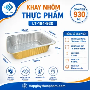 Khay nhôm chữ nhật 930ml