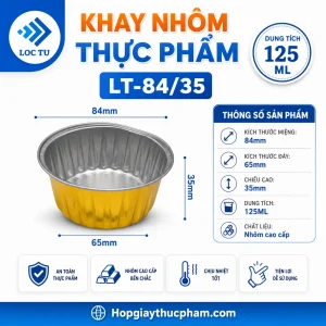 Khay nhôm tròn 125ml