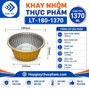 Khay nhôm tròn 1370ml