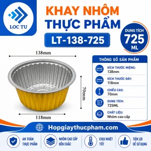Khay nhôm tròn 725ml
