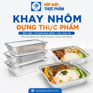 Khay giấy bạc đựng cơm tấm