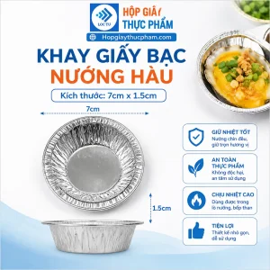 Khay giấy bạc nướng hàu